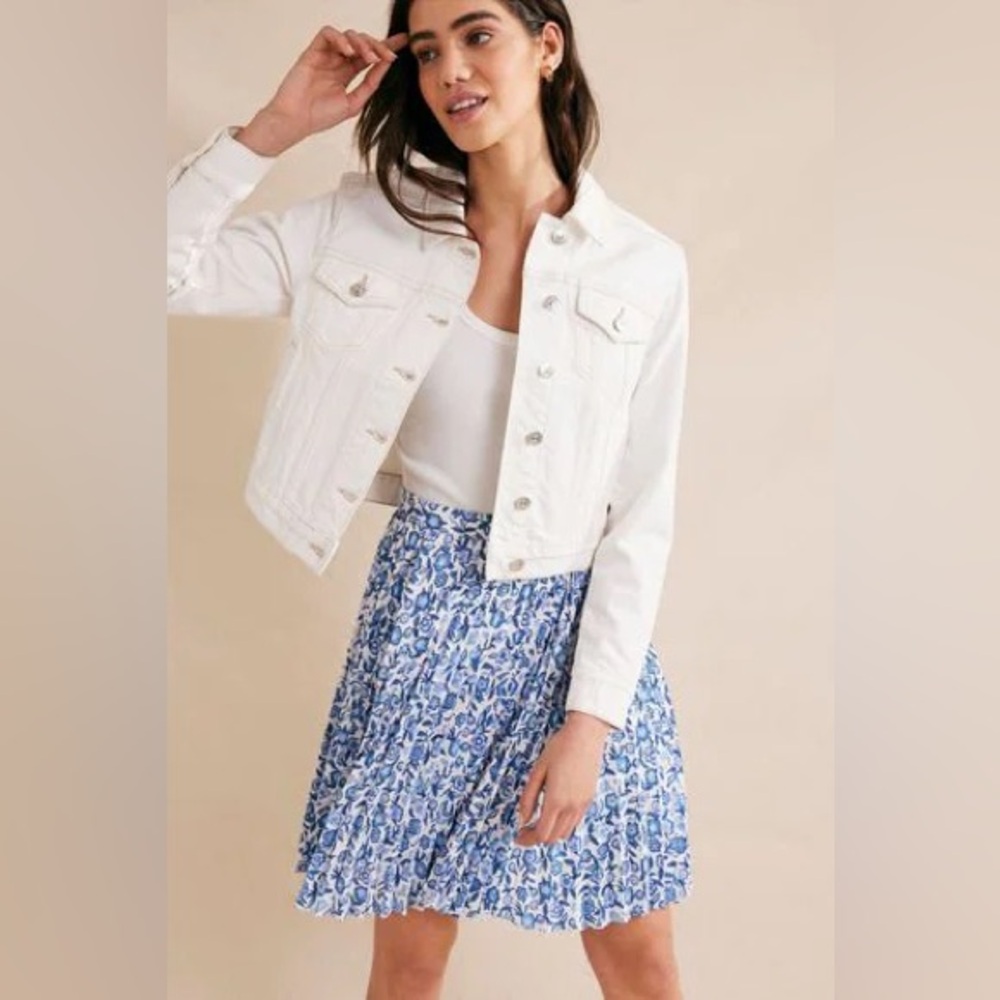 Boden Pleated Mini Skirt Blue Paisley 2